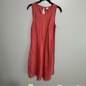 Magaschoni 100% Linen Maxi Dress Size Medium Lagenlook Terracotta